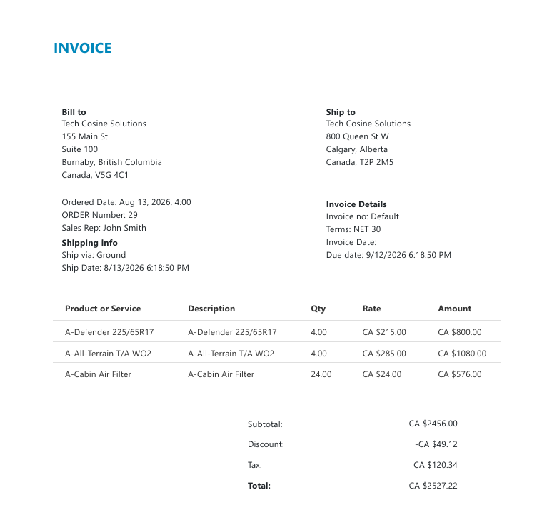 Invoicing and Payment